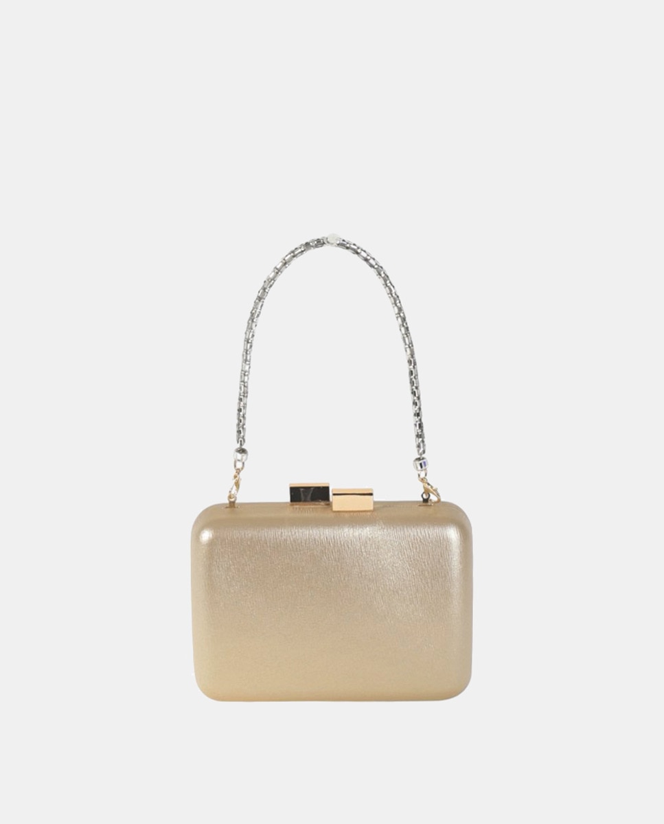 Mala Clutch com Alça de Fantasia - Dourado Ouro-1