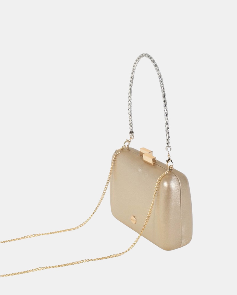 Mala Clutch com Alça de Fantasia - Dourado Ouro-2