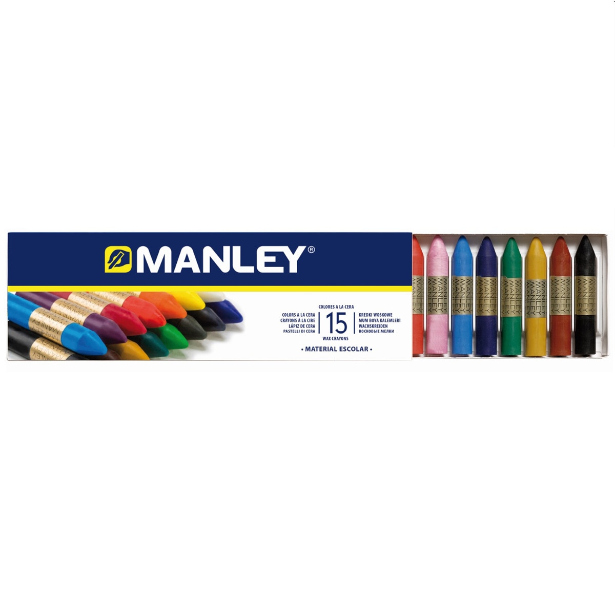 Caja de Cartón de 15 Ceras Manley 1