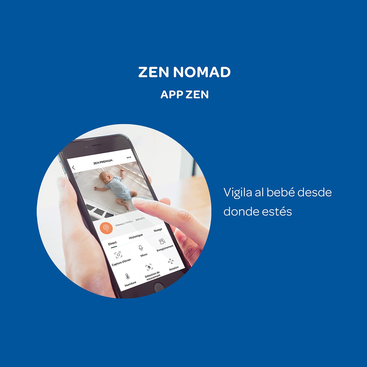 Monitor de Bebé Zen Nomad com Vídeo Branco-12