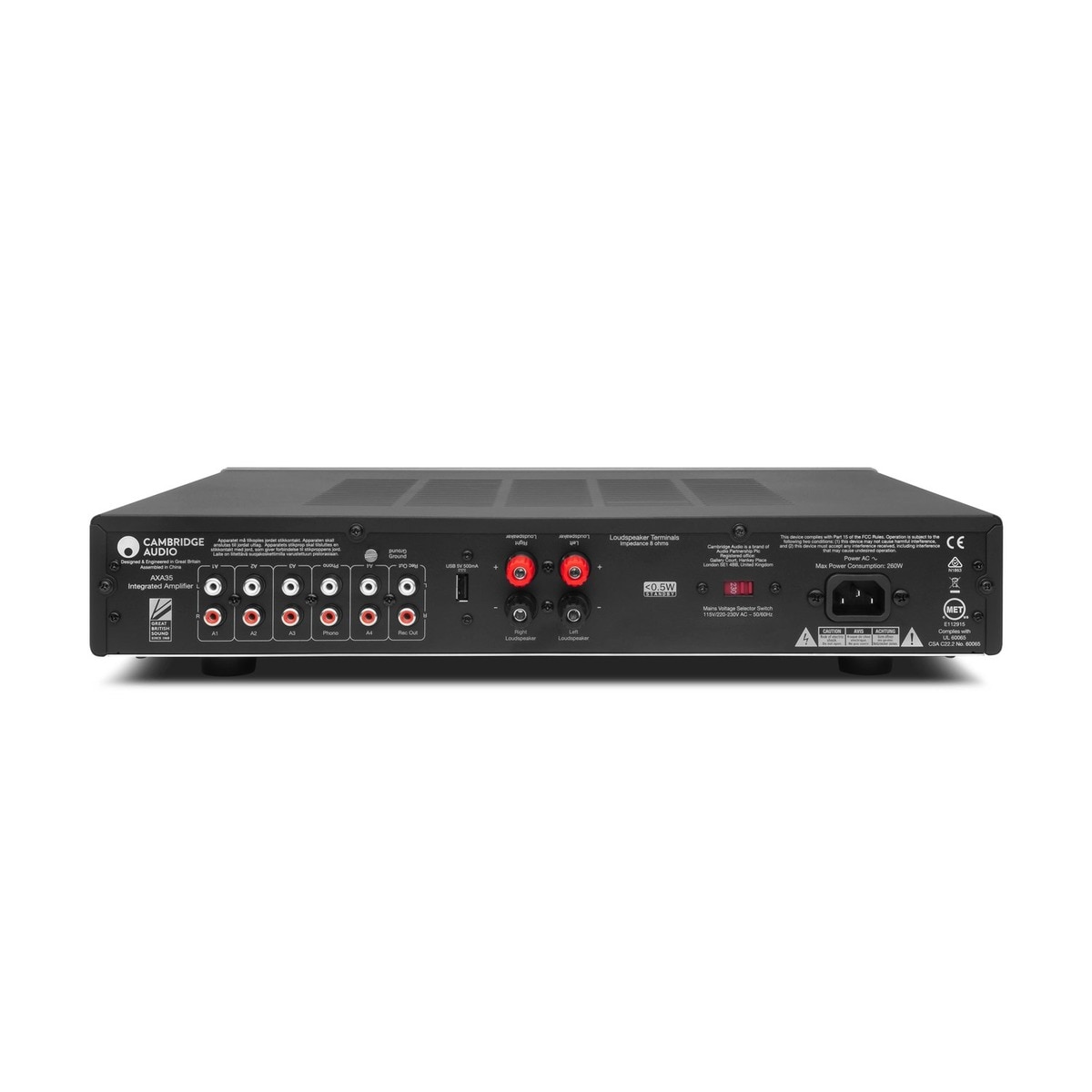 Amplificador integrado Cambridge Audio AXA35 con Etapa de Fono (Incorporada) Gris Lunar-3
