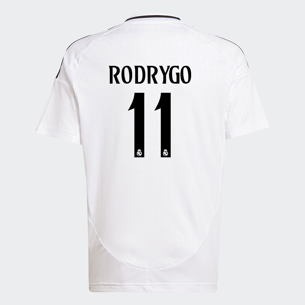 T-shirt de Criança 1.º Equipamento Real Madrid CF 2024-2025 Rodrygo 11 Branco-1