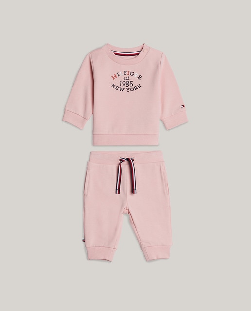 Imagen 0 de Conjunto deportivo de bebé niña de sudadera y pantalón de algodón