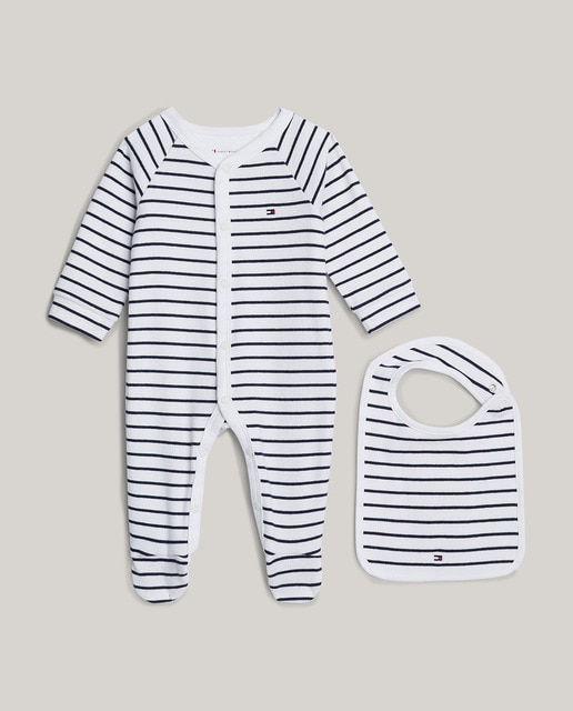 Imagen 0 de Set de bebé niño de caja regalo con pelele y babero a conjunto