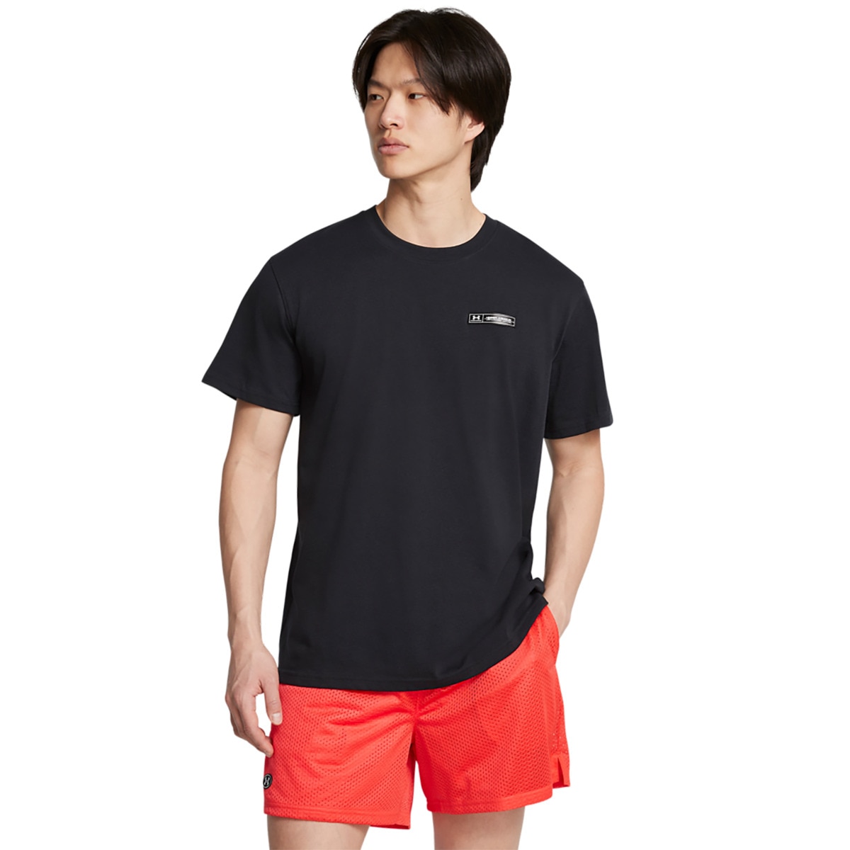 Imagem 0 de T-shirt Casual de Homem Ua Hw Armour Label Ss-Blk