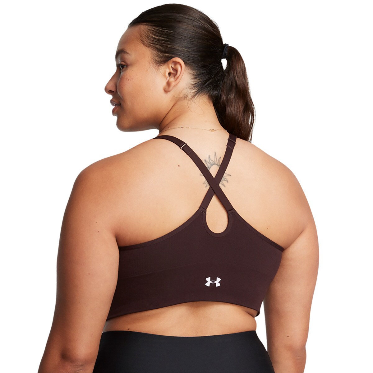 Top de Mulher Vanish Seamless Low Bra-Brn Castanho-4