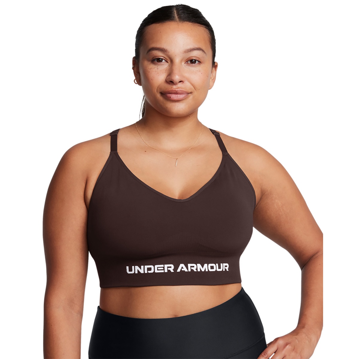 Top de Mulher Vanish Seamless Low Bra-Brn Castanho-3