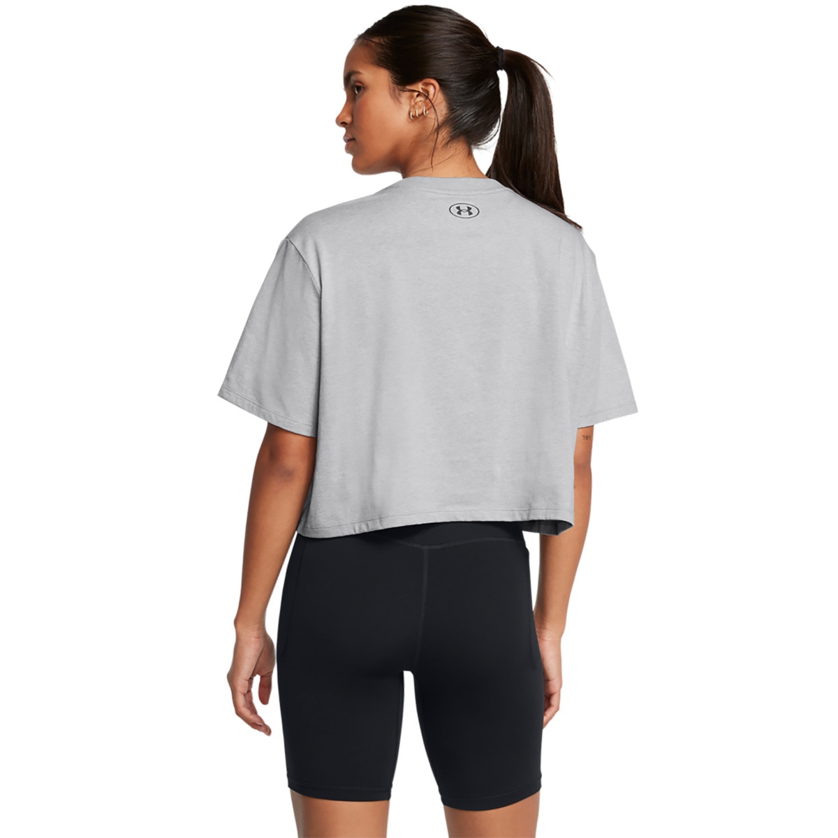 T-shirt Casual de Mulher Ua W Boxy Crop Branded Ss-Gry Cinzento-2