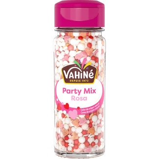 Party Mix Rosa decoraciones para postres en rosa frasco 55 g - Vahine