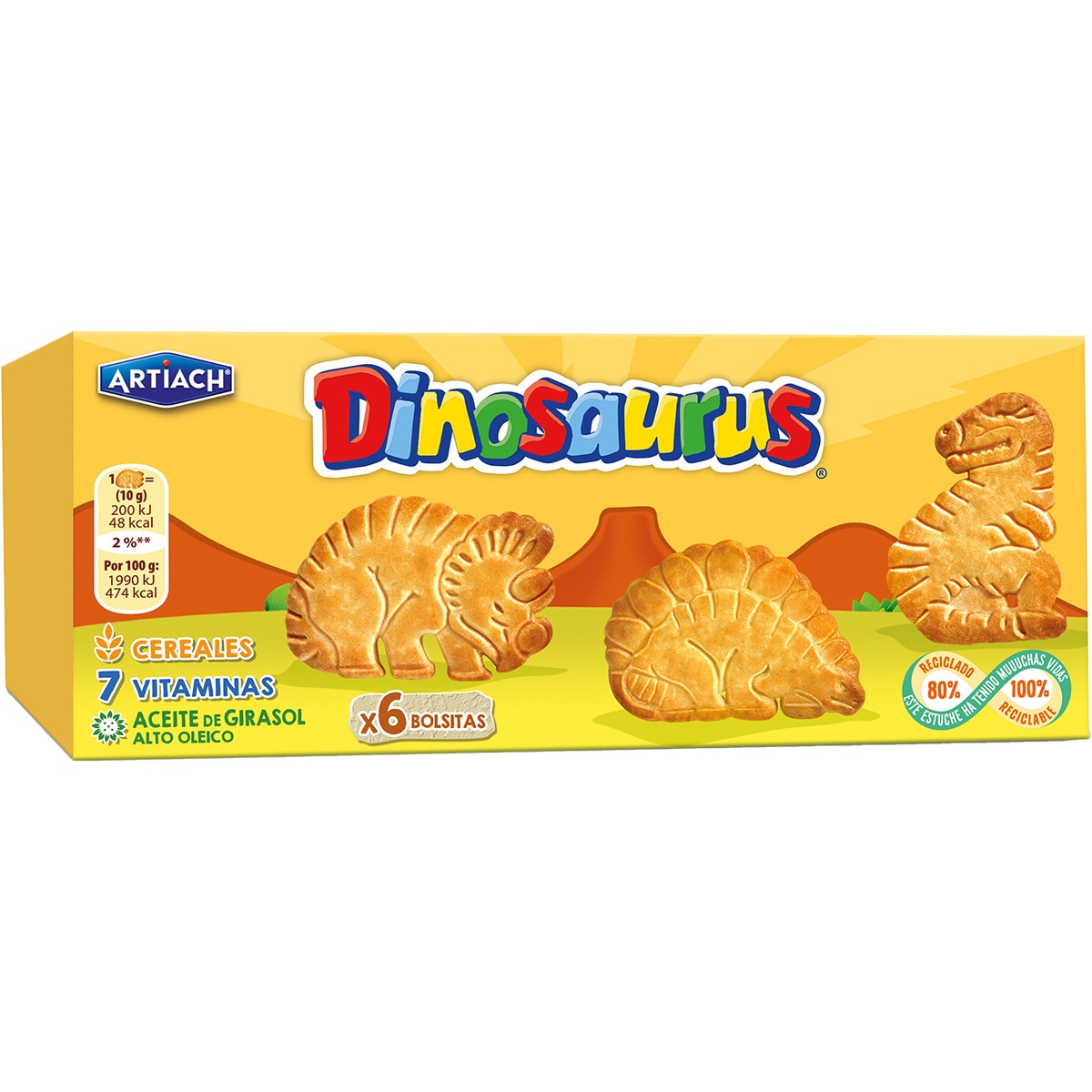 galletas de cereales con 7 vitaminas paquete 185 g