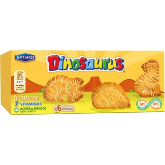 galletas de cereales con 7 vitaminas paquete 185 g - Artiach Dinosaurus