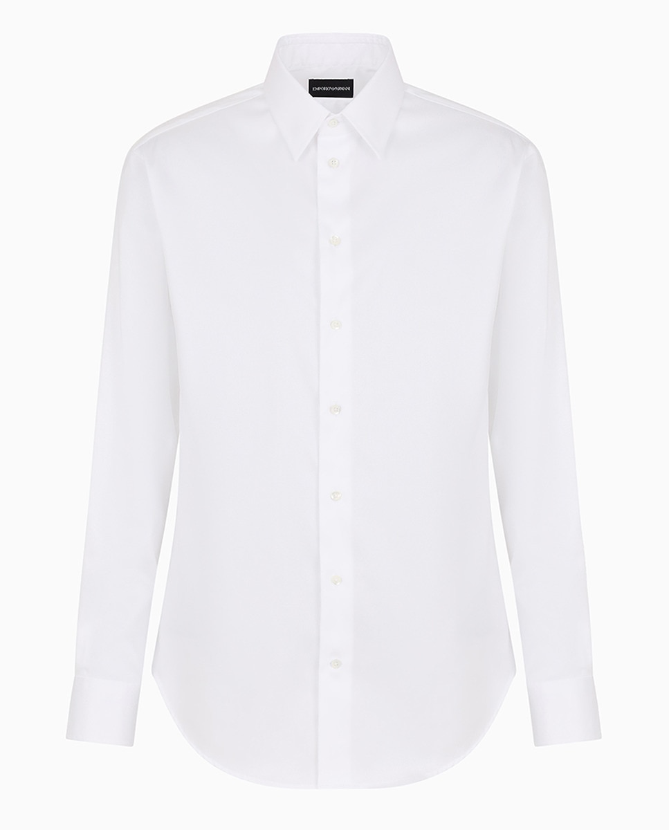 Camisa Clássica Regular Fit em Algodão com Elastano (Non Iron) Branco-4