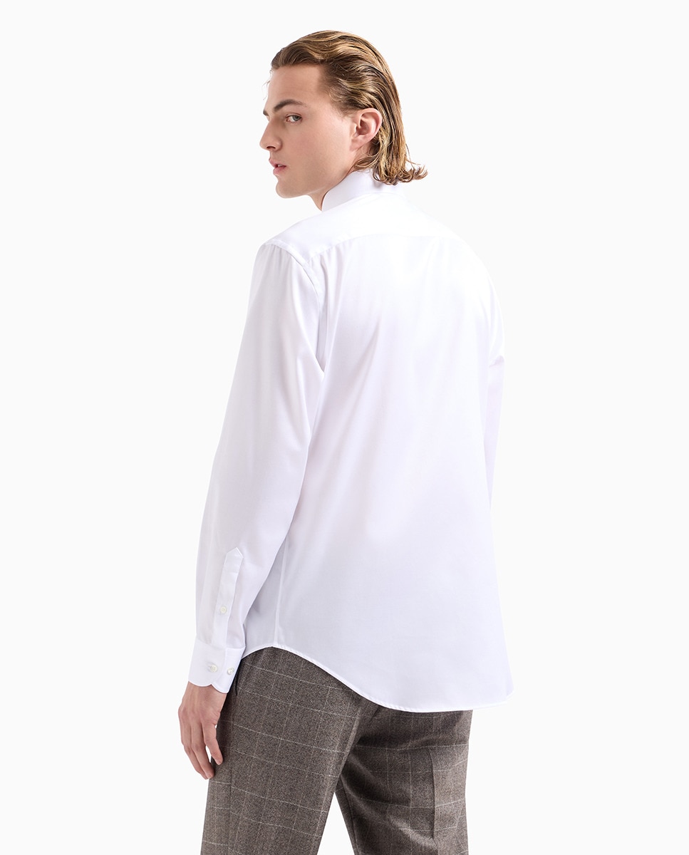 Camisa Clássica Regular Fit em Algodão com Elastano (Non Iron) Branco-2