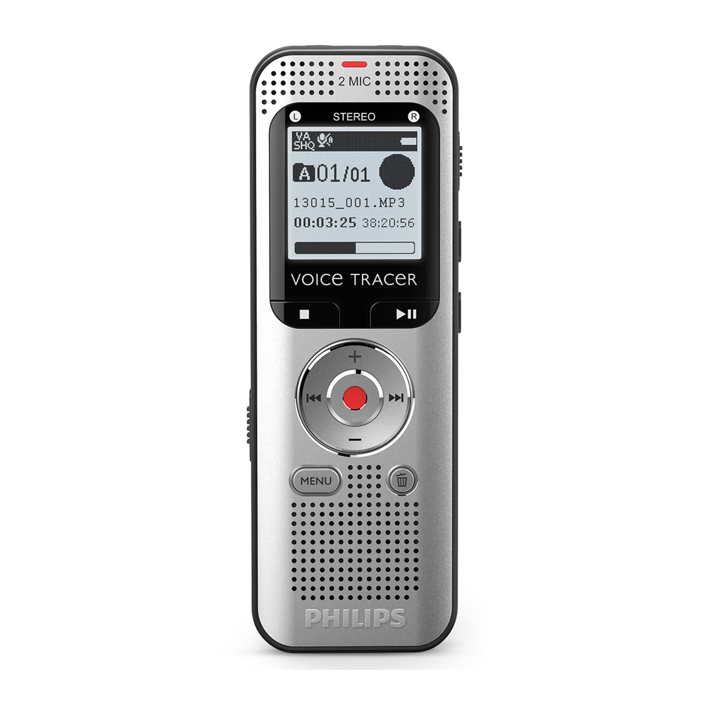 Grabadora de audio Philips VoiceTracer DVT2015 (Reacondicionado Grado A) Plata-1