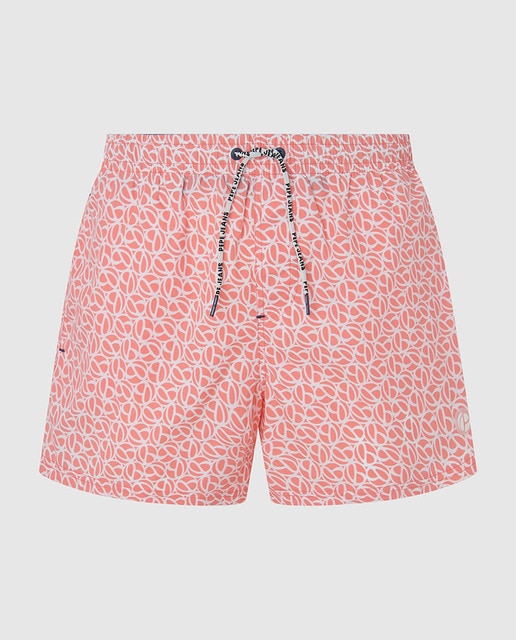 Imagen 0 de Bañador estampado Logo pequeño de hombre. Cintura ajustable con cordón en contraste. Fantasía, tipo bermuda