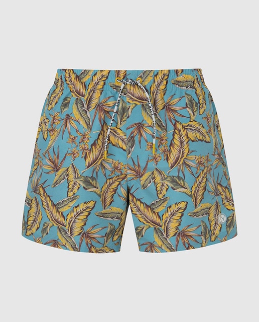 Imagen 0 de Bañador estampado Logo pequeño de hombre. Cintura ajustable con cordón en contraste. Flores, tipo bermuda