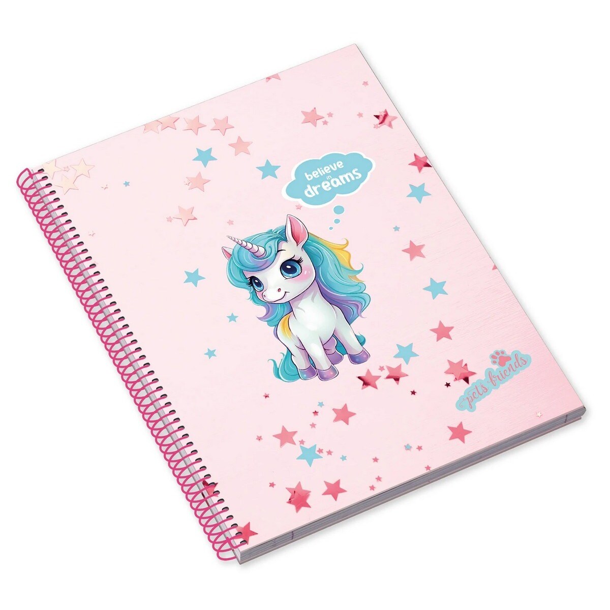Caderno Espiral Capa Dura A4 80F 90G Believe in Dreams Pautado 1