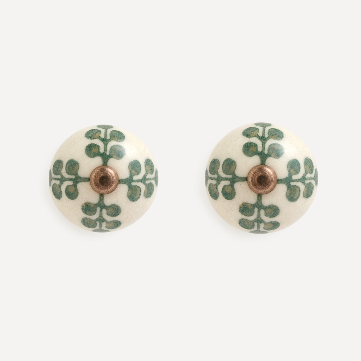 Conjunto de 2 Puxadores de Cerâmica Flores Multicolor-1