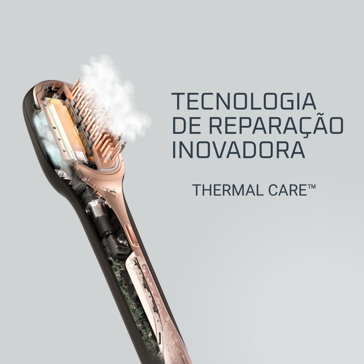Escova Reparador de Cabelo Rowenta Hair Therapist CF9940F0 com Tecnologia Thermal Care e de 165 W - Preto e Rosa Gold Preto / Cobre-8