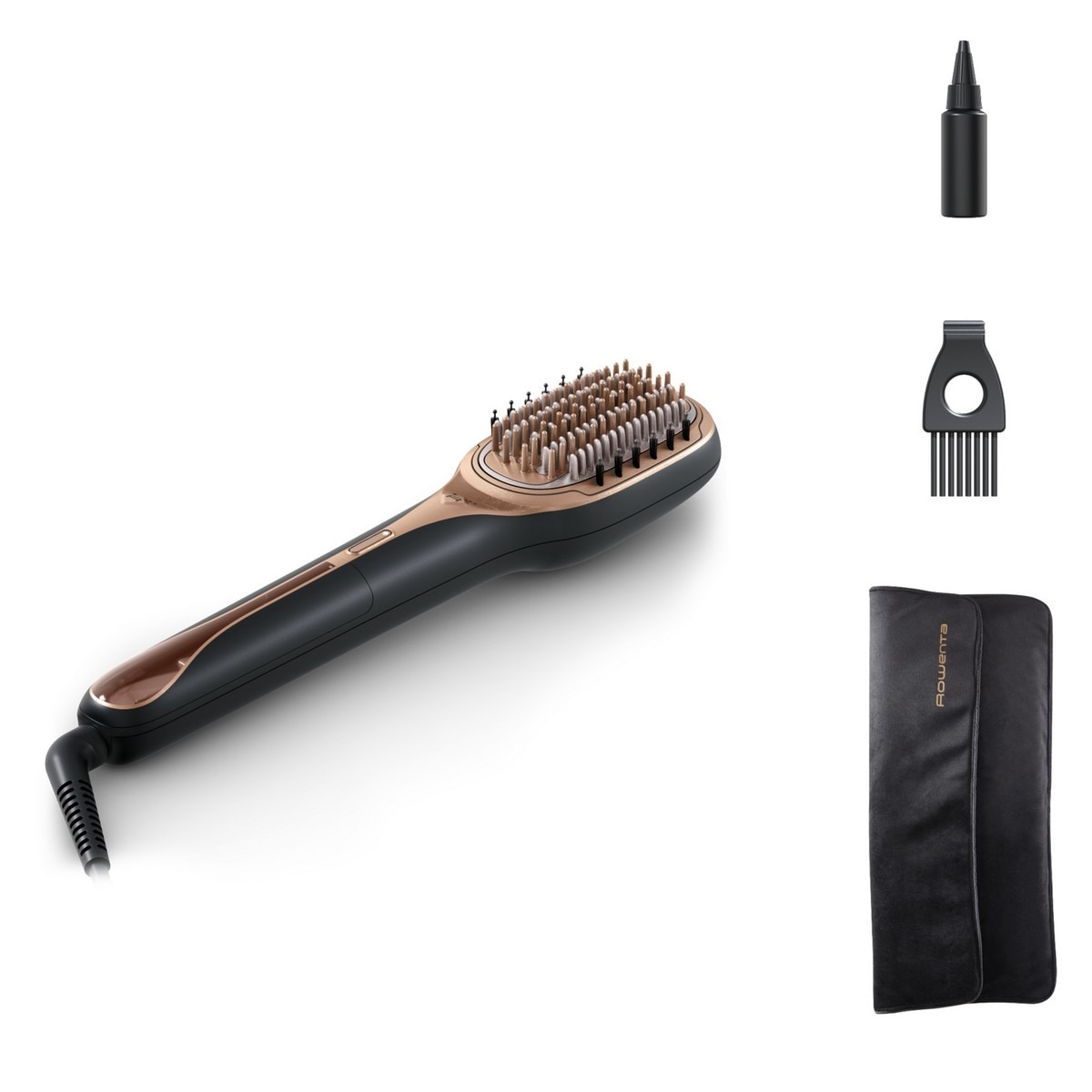 Escova Reparador de Cabelo Rowenta Hair Therapist CF9940F0 com Tecnologia Thermal Care e de 165 W - Preto e Rosa Gold Preto / Cobre-4
