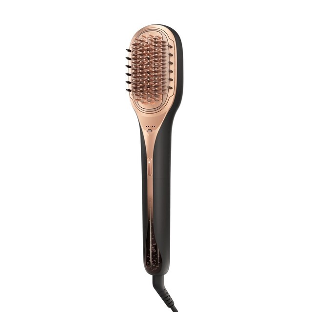 Imagem 0 de Escova Reparador de Cabelo Rowenta Hair Therapist CF9940F0 com Tecnologia Thermal Care e de 165 W - Preto e Rosa Gold