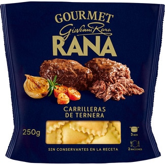 pasta fresca ravioli al huevo relleno con carrilleras de ternera 2 raciones envase 250 g - Giovanni Rana