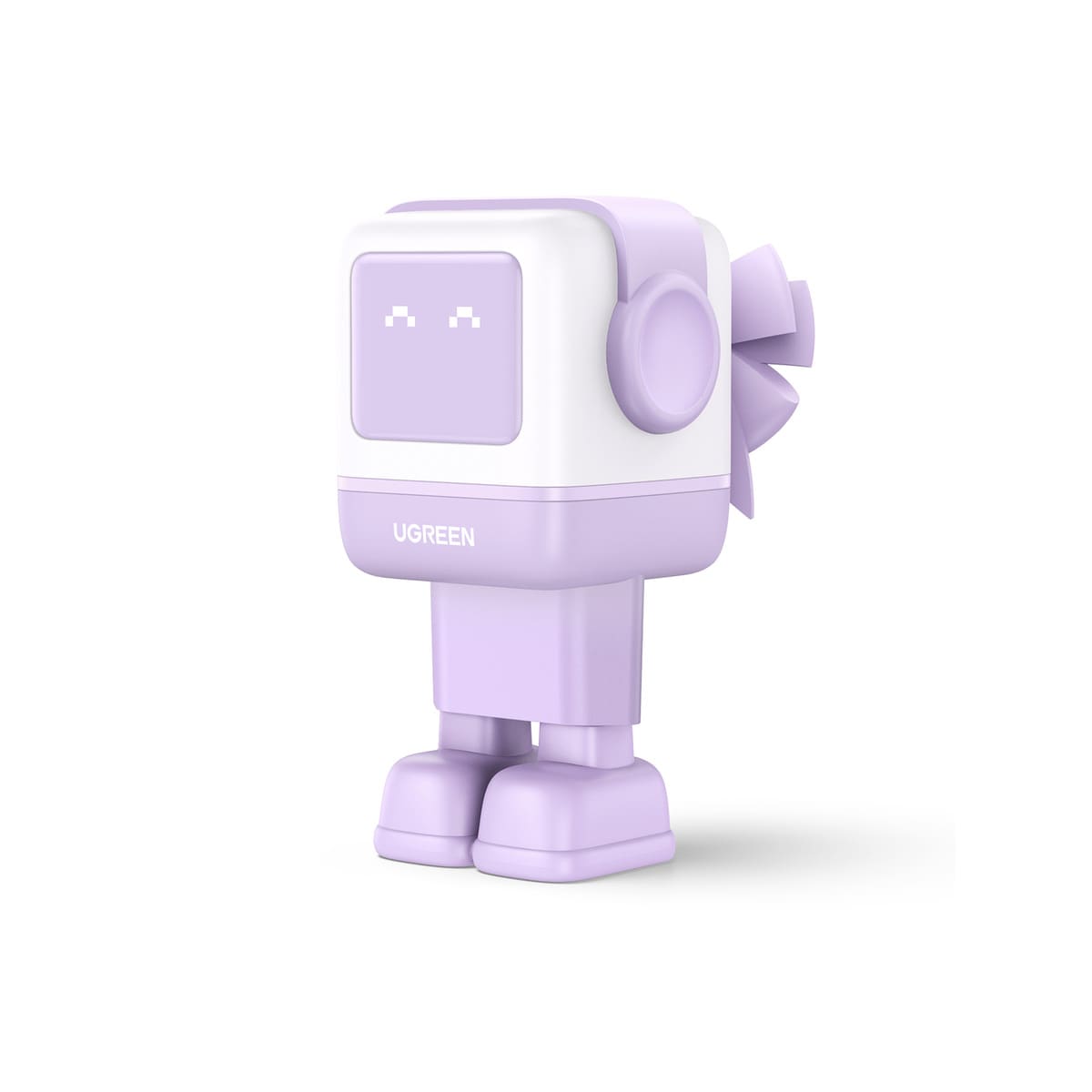 Cargador Ugreen Nexode Robot 65W GaN con 3 puertos: 2 USB-C y 1 USB-A con carga rápida, violeta Violeta-2