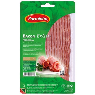 Bacon Extra em Fatias Finas embalagem 150 g - Porminho
