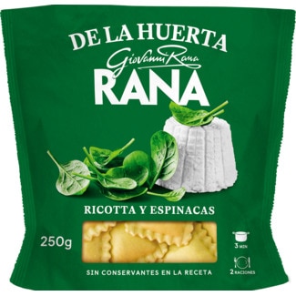 Ravioli Ricotta e Espinafres da Horta embalagem 250 g - Rana