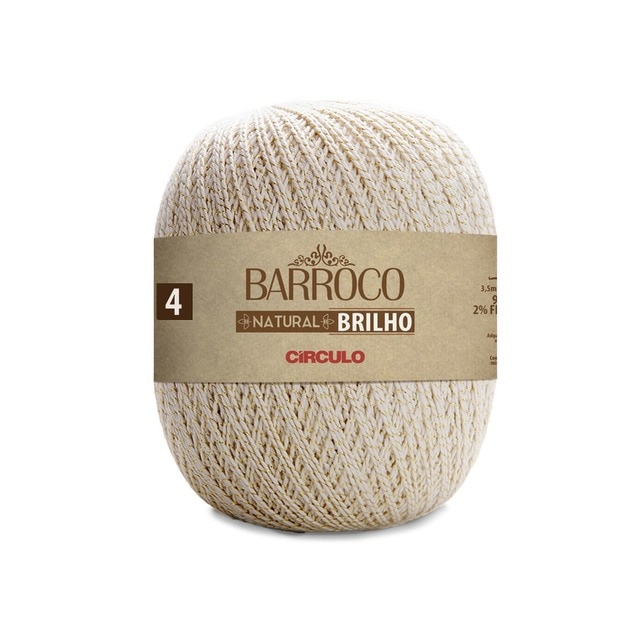 Imagem 0 de Novelo de Fio Barroco Natural com Brilho