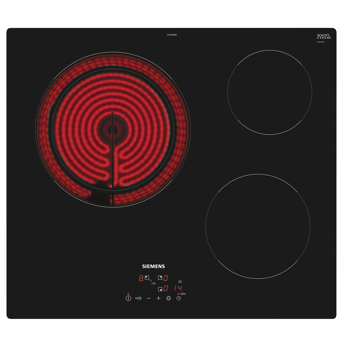 Imagen 0 de Placa vitrocerámica Siemens 3 zonas de cocción - ET61RBKB8E