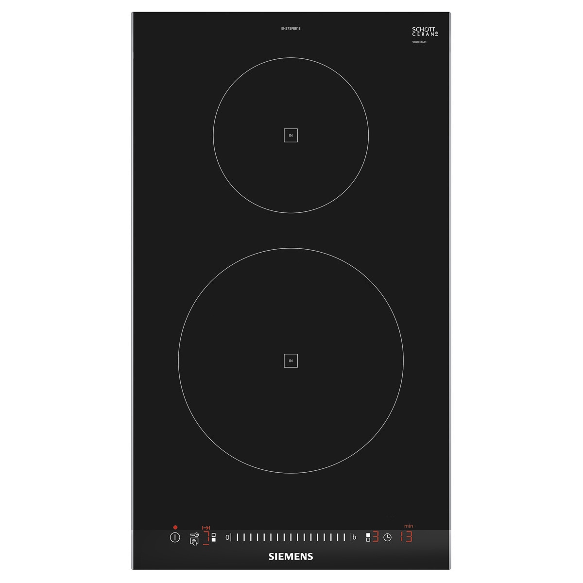 Imagem 0 de Placa Modular de Indução Siemens iQ100 EH375FBB1E com 2 Zonas e de 30 cm - Preto