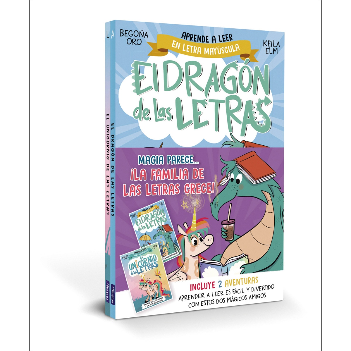 Imagem 0 de El dragón de las letras - Magia parece... ¡la familia de las letras crece! Pack con dos libros del unicornio y el dragón de las letras: A (Capa mole)