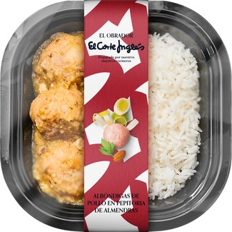 albóndigas de pollo en pepitoria de almendras envase 300 g - El Obrador El Corte Ingles