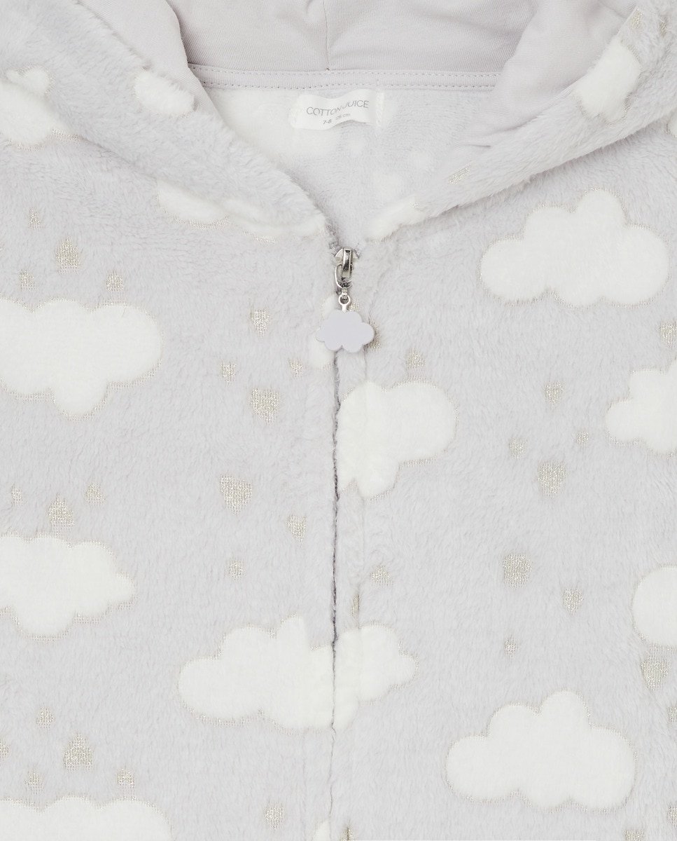 Robe com Estampado Devore de Fio Metalizado Cinzento-claro-5
