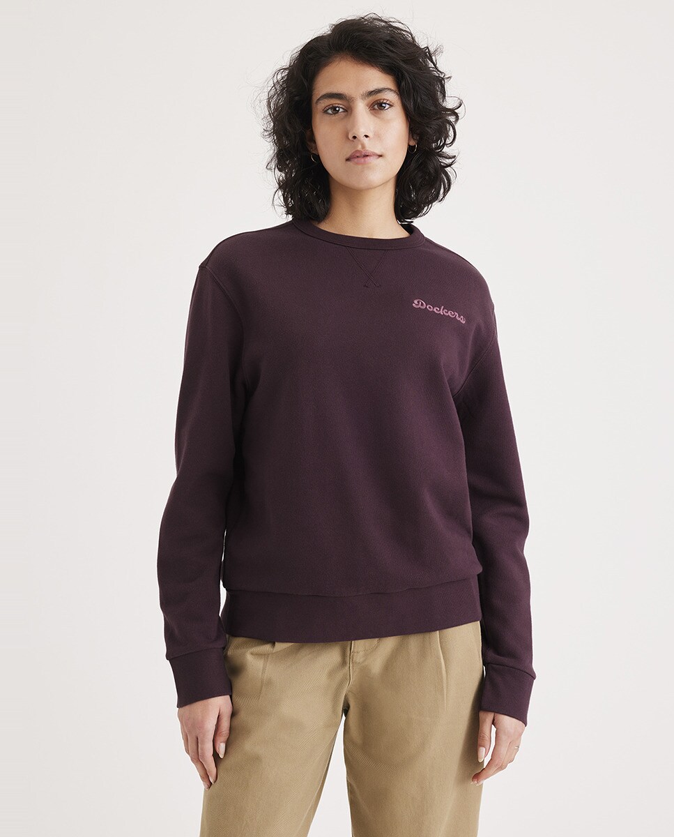 Sudadera de mujer con cuello redondo de algodon