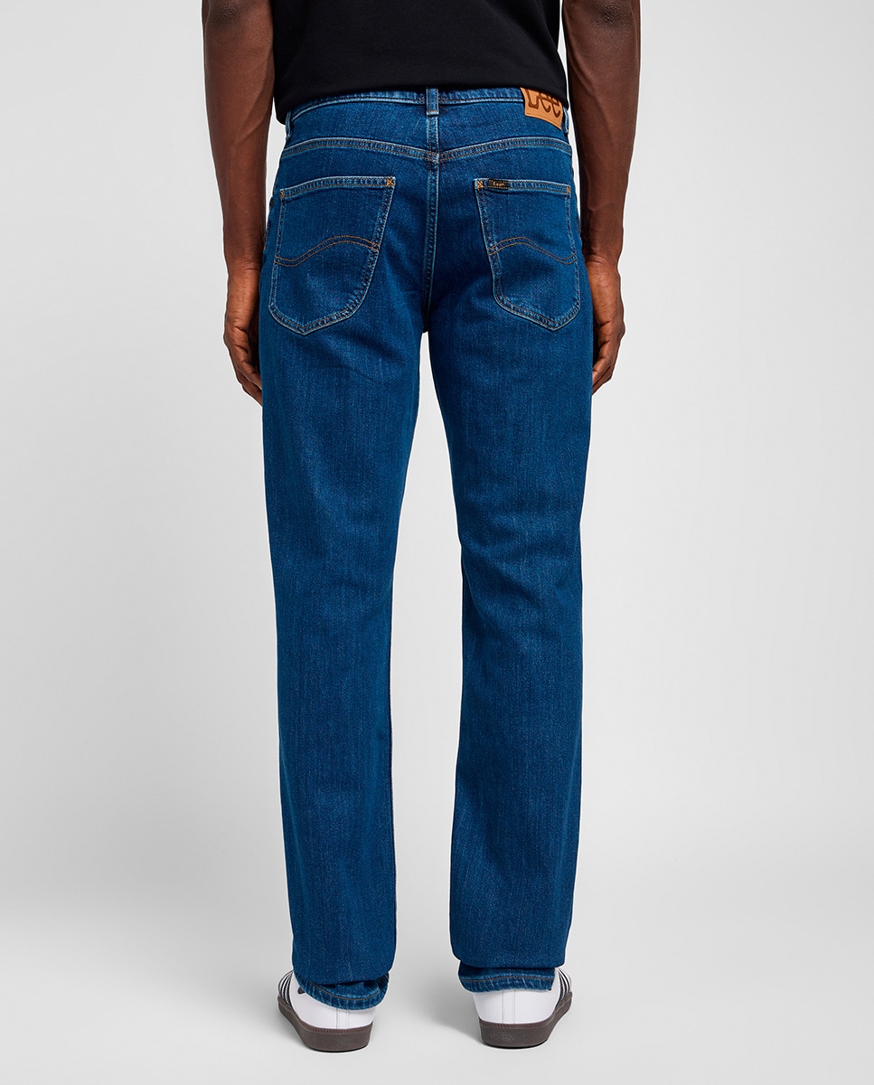 Calças de 5 Bolsos Brooklyn Straight Azul-índigo-3