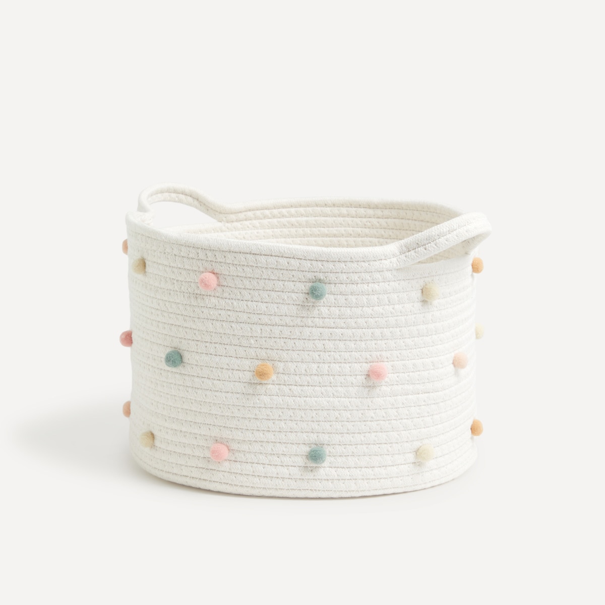 Cesto Organizador em Corda de Algodão Pompons Mini Home Natural-1