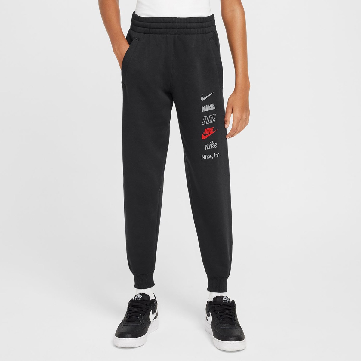 Calças de criança Sportswear Club Fleece Preto-1