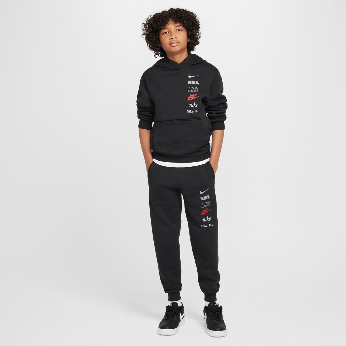 Calças de criança Sportswear Club Fleece Preto-7