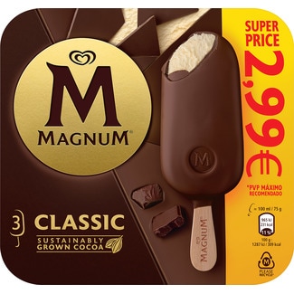 Magnum Gelado Clássico Pack 3 unidades embalagem 300 ml - Olá