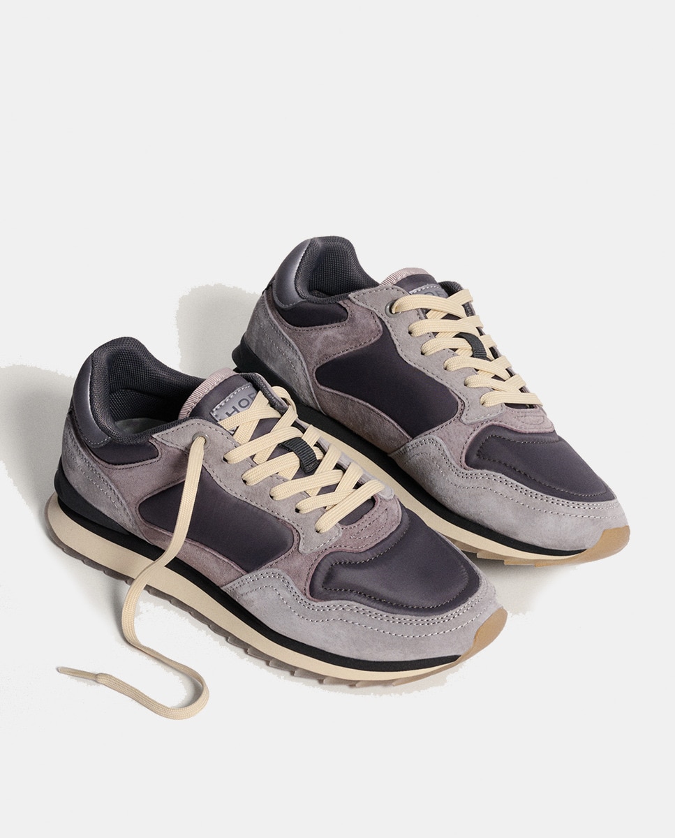 Sapatilhas Desportivas de Pele Berlin Woman Cinzento-5