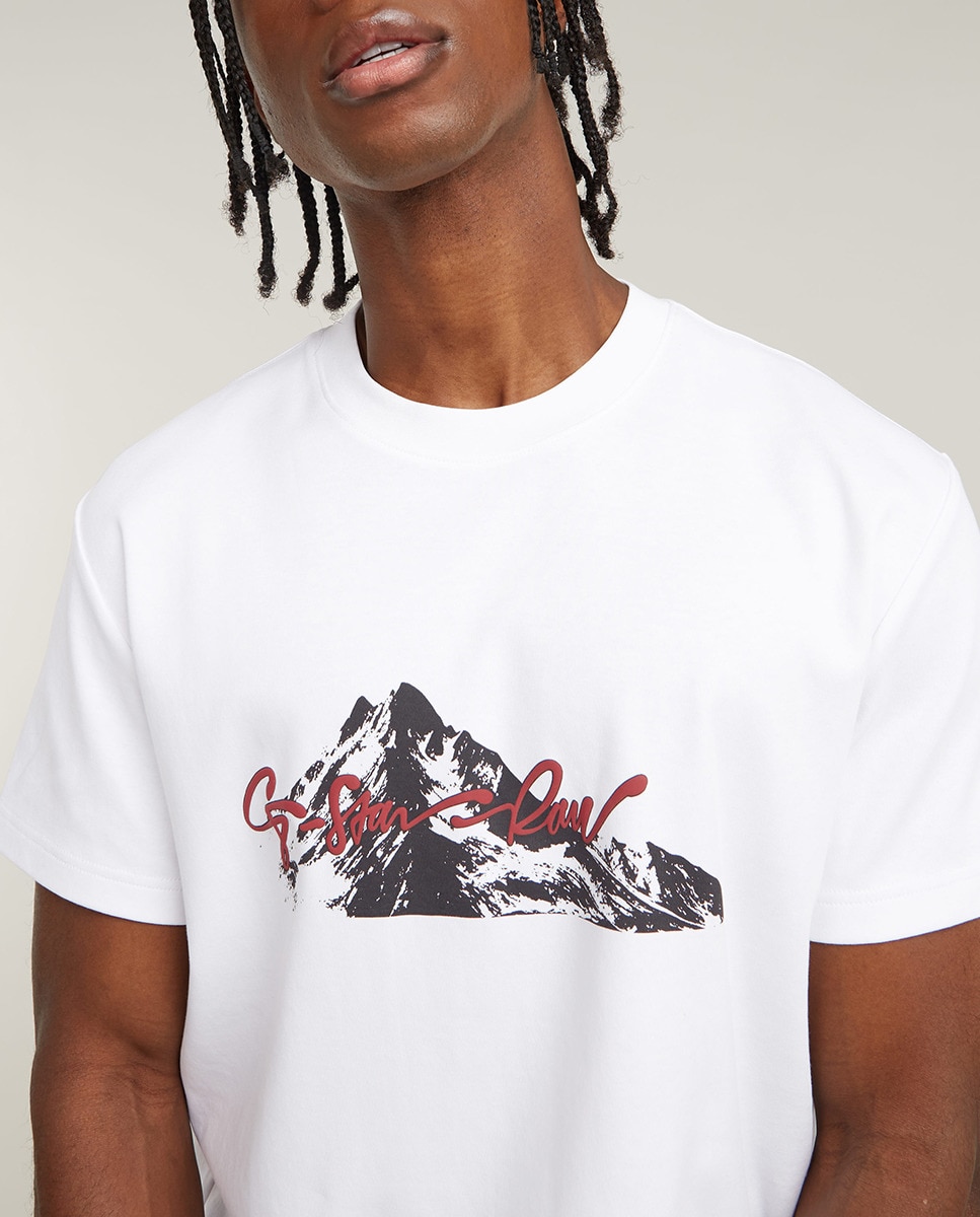 Camiseta G-STAR Summit Graphic Para Hombre - Corte Recto, Estampado En Relieve
