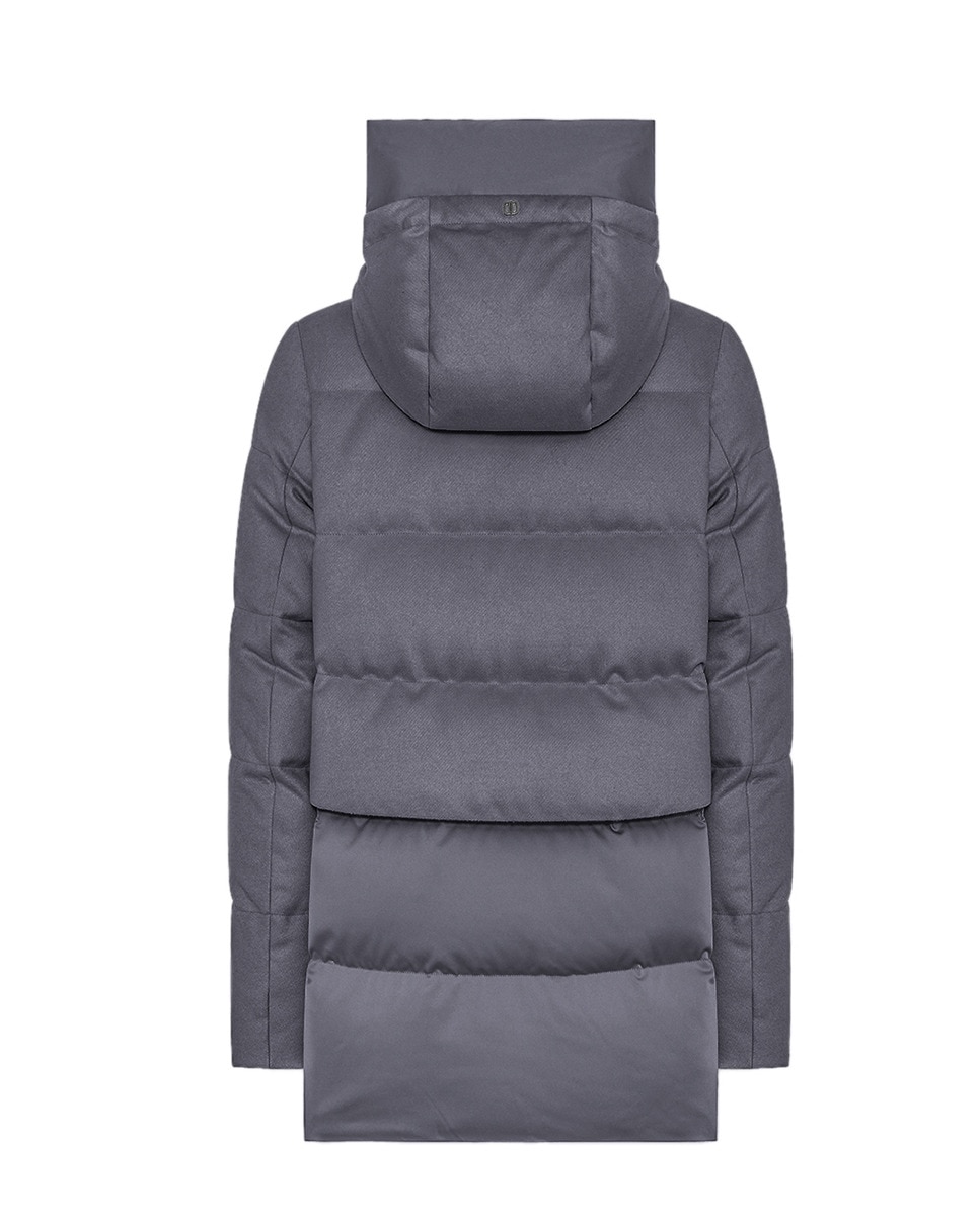 Blusão Acolchoado Bimaterial com Capuz Azul-claro-6