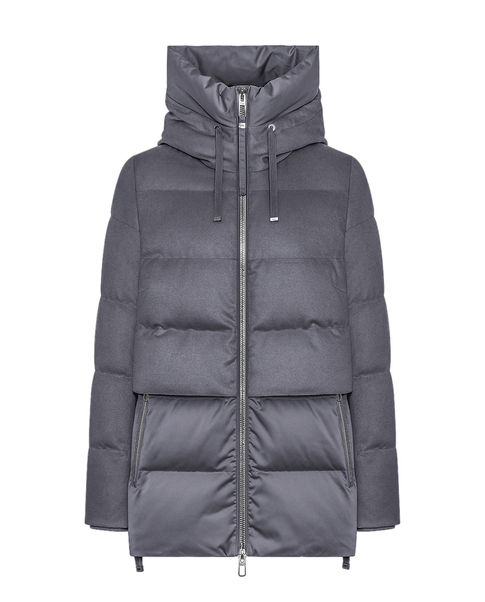 Blusão Acolchoado Bimaterial com Capuz Azul-claro-5