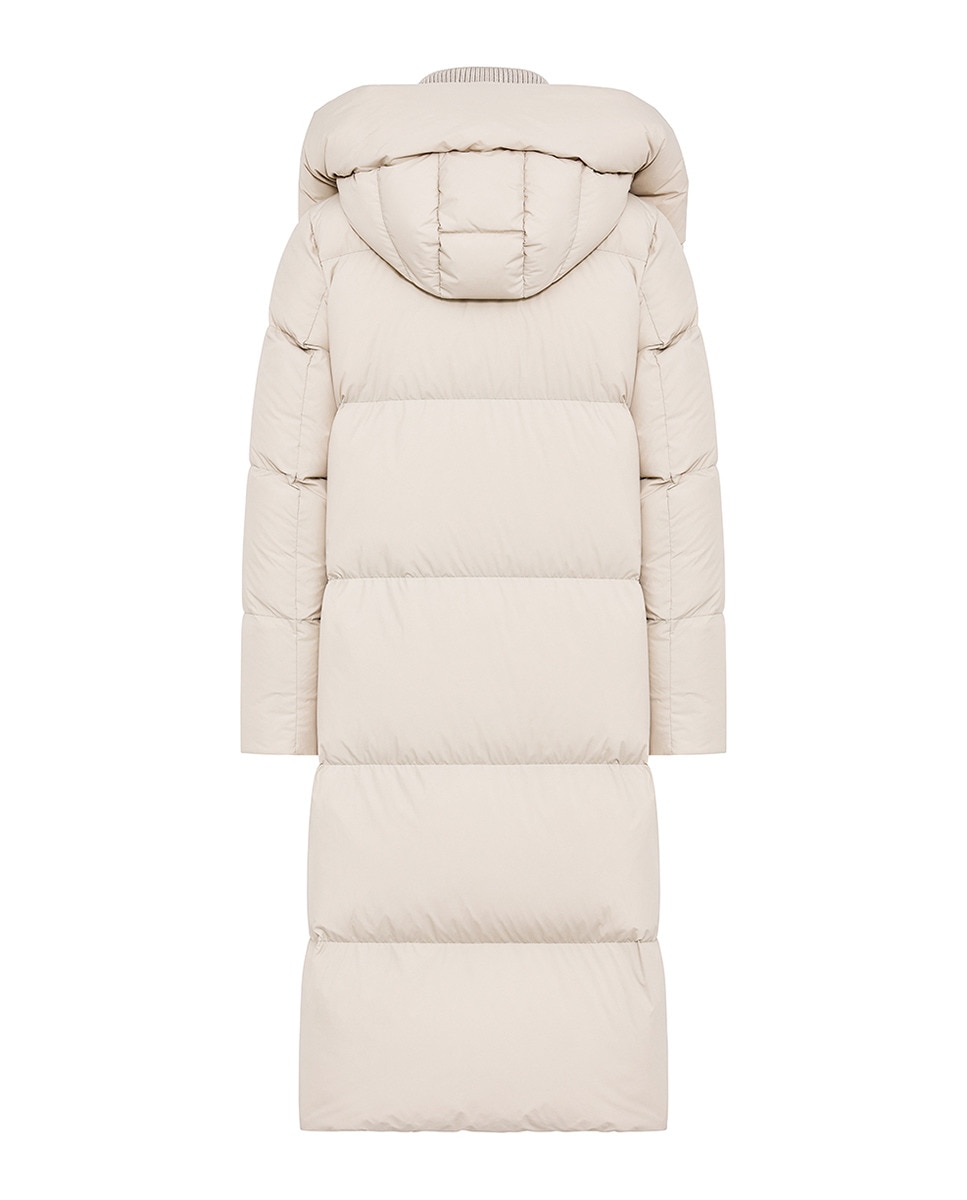 Blusão Acolchoado com Capuz Ultraligeiro Creme-6