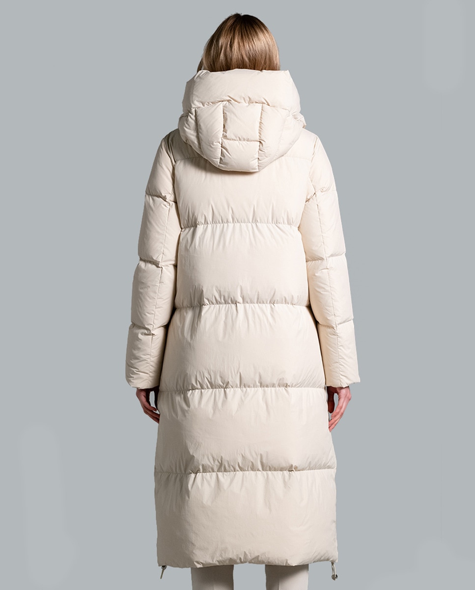 Blusão Acolchoado com Capuz Ultraligeiro Creme-2