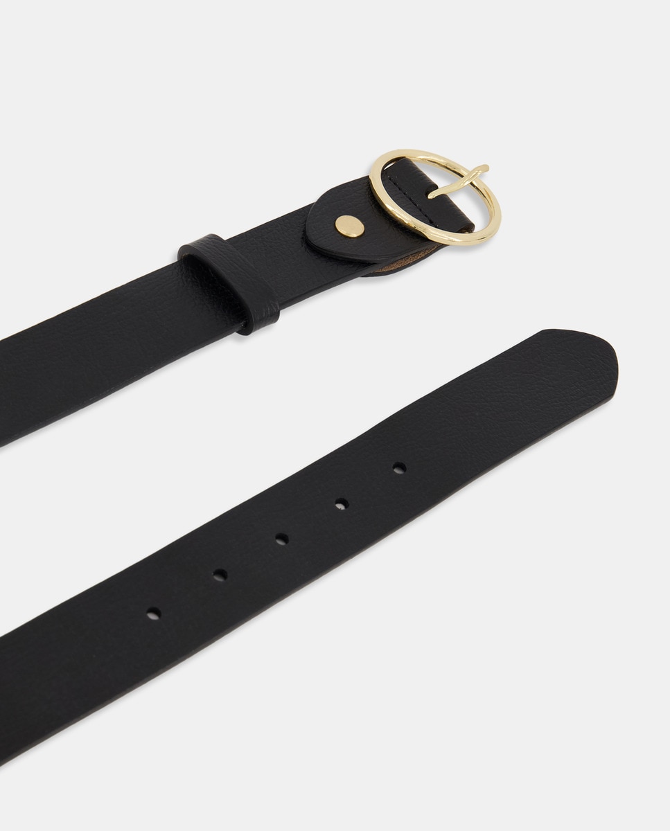 Cinturón mujer de piel Negro-2