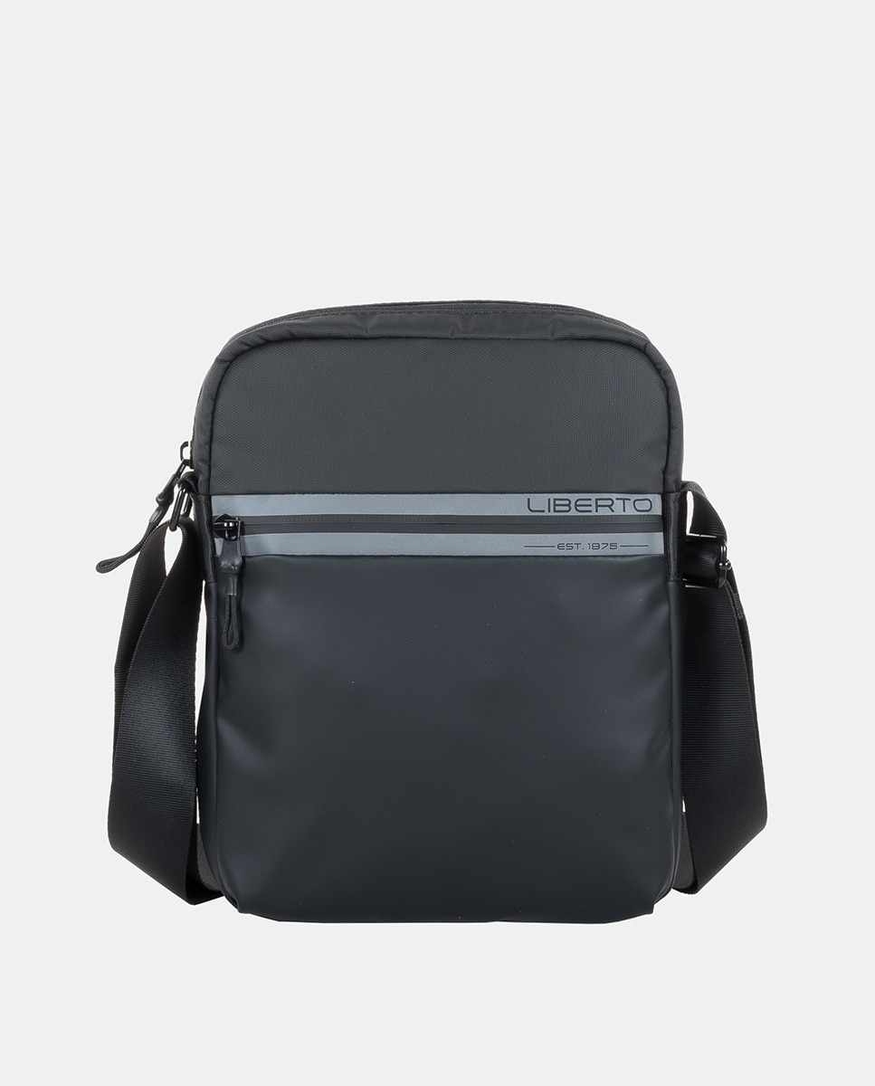 Mala a Tiracolo Grande com Bolso Central Preto-1
