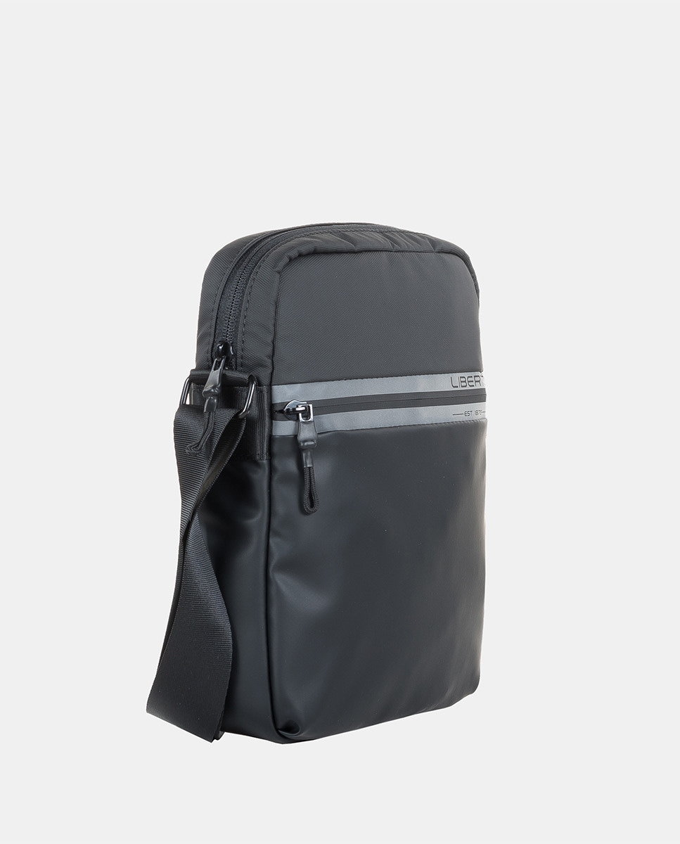 Mala a Tiracolo Grande com Bolso Central Preto-2